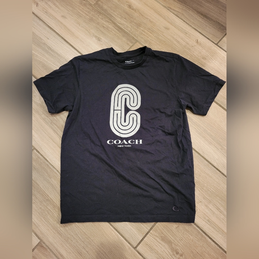 Like New Coach Black Solid Retro Sport T Shirt, M